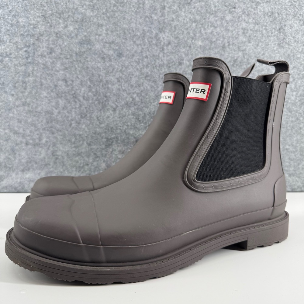 Hunter Original Chelsea Boots Mens 13 Brown Waterproof Rubber Rain MFS9016RMA